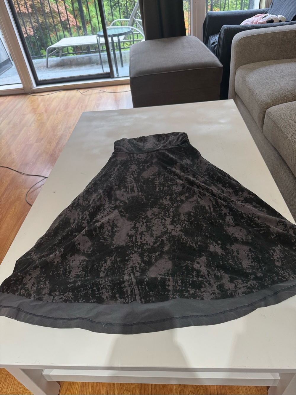 Womens Black Marble-Print A-Line Skirt/dress
